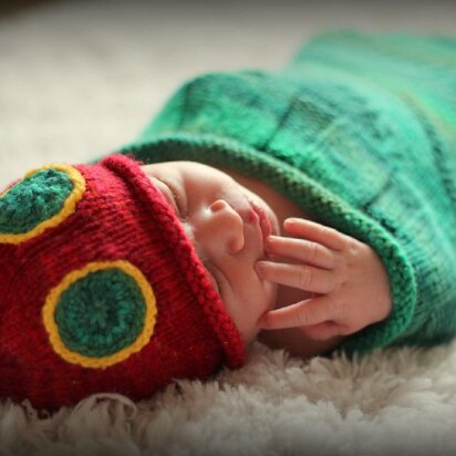 Knitted Hungry Caterpillar Sleep Sack and Hat