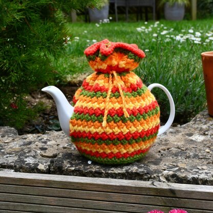 Springtime Flowers 4 Cup Teapot Cosy Knitting Pattern