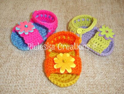 Coloured crochet sandals