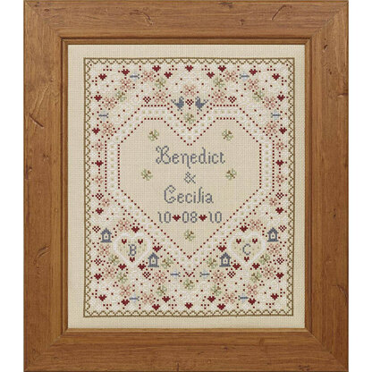 Historical Sampler Company Confetti Wedding Sampler Cross Stitch Kit - 21cm x 25cm