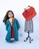 Outfit Orange and Turquoise for 18in doll  knitting flat