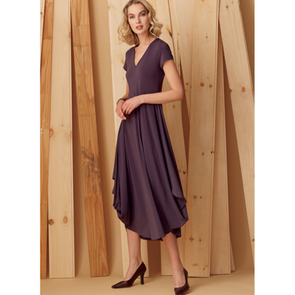 Vogue Misses' Knit, V-Neck, Draped Dresses V9268 - Paper Pattern, Size XS-S-M-L-XL-XXL