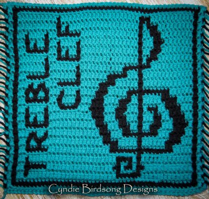 Musical Magic mosaic square - Treble Clef