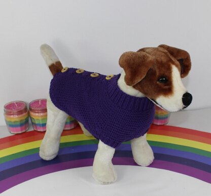 Back Button Up Garter Stitch Dog Coat Knitting pattern by