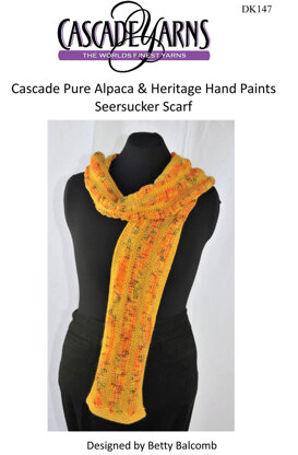 Seersucker Scarf in Cascade Pure Alpaca & Heritage Hand Paints - DK147