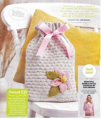 Texture and Flower Hot Water Bottle Cover