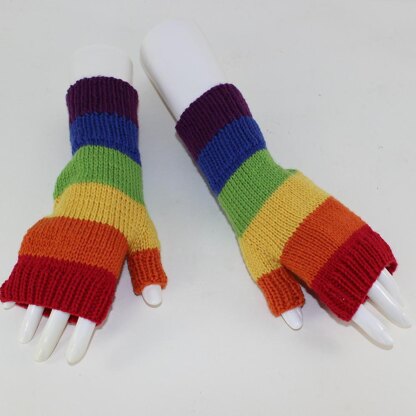 Rainbow Fingerless Gloves