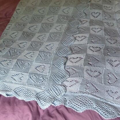 Entrelac-ing Hearts Baby Blanket