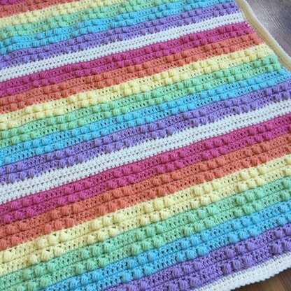 Sliding Rainbows Blanket - US crochet terms