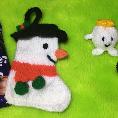 Snowman Stocking with Snowball