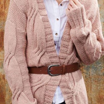 Long Twist Cable Cardigan