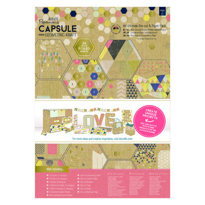 Papermania A4 Ultimate Die-cut & Paper Pack (48pk) - Capsule - Geometric Kraft