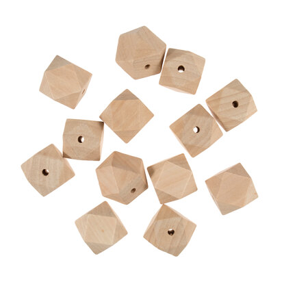 50 geometrische Holzperlen von Trimits - 30 mm