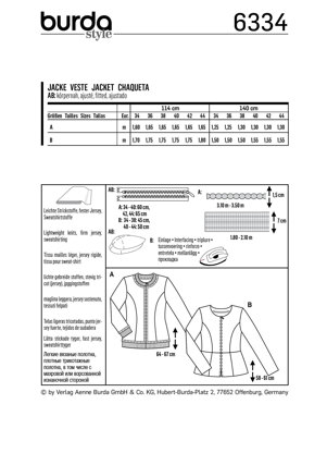 Burda Style Misses' Peplum Jacket B6334 - Paper Pattern, Size 8-18