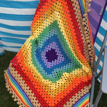 Over The Rainbow Granny Square Blanket