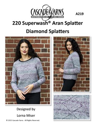 Splatter Diamond Splatters in Cascade Yarns 220 Superwash® Aran - A219 - Downloadable PDF