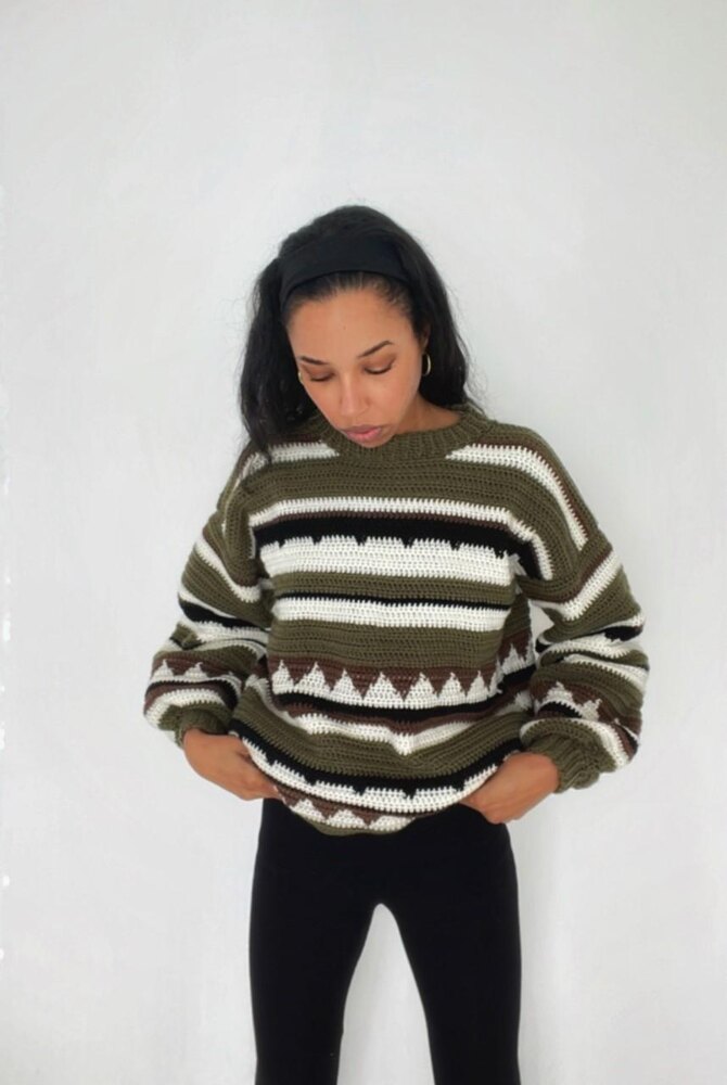 Retro Sweater Crochet pattern by Hannah Alexander LoveCrafts