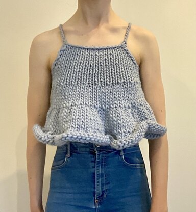 Ruffle Hem Crop Top