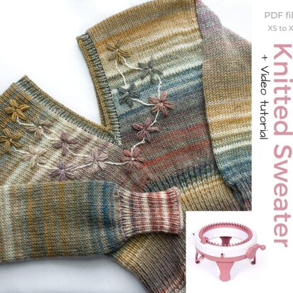 Embroidery knitted sweater - knitting pattern