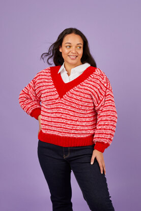 Take it Slow Sweater - Free Knitting Pattern for Women in Paintbox Yarns Chenille by Paintbox Yarns