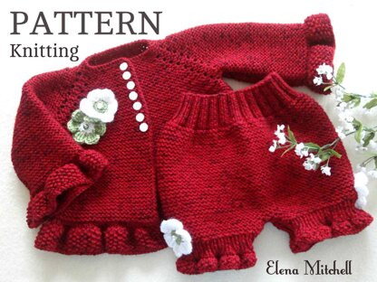 Knitting Baby Cardigan Garter Stitch Baby Bloomers