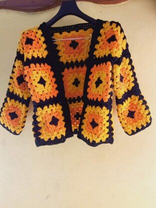 Simple granny square cardigan