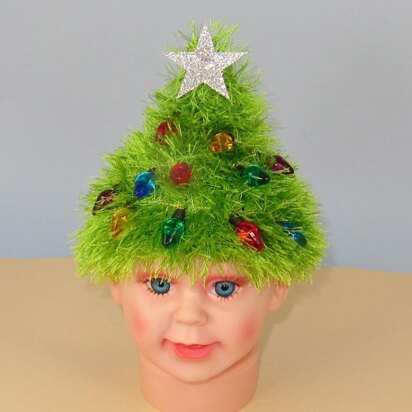 Childrens Easy Christmas Tree Beanie Hat