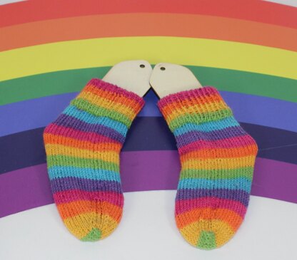 Toddler Very Easy No Heel Rainbow Socks Circular