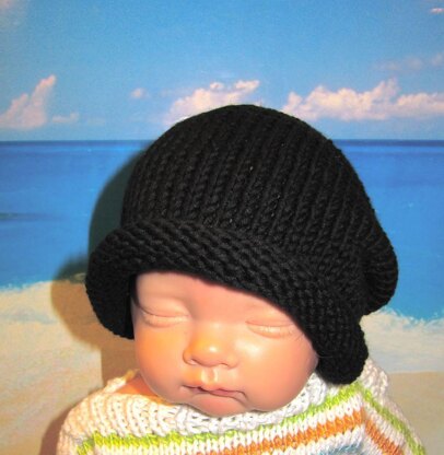 Baby Black Roll Brim Slouch