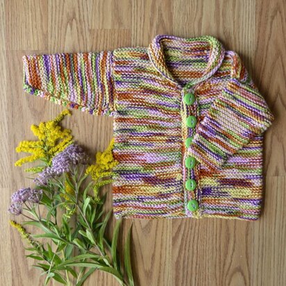 Easy Baby Cardi in Universal Yarn Bamboo Pop - Downloadable PDF