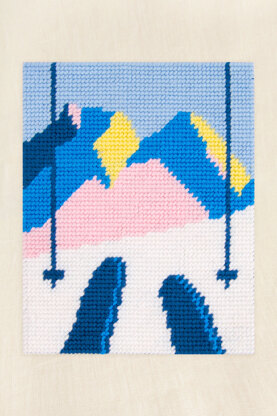 DMC Downhill Skiing Tapestry Kit - 20 x 21 cm