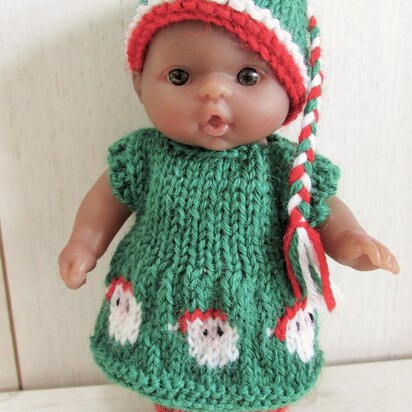 5" Berenguer Santa Dress