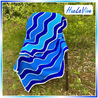 Tunisian ripple blanket by HueLaVive