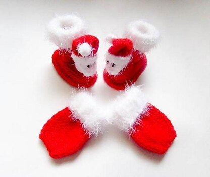 Santa Baby Booties and Mittens