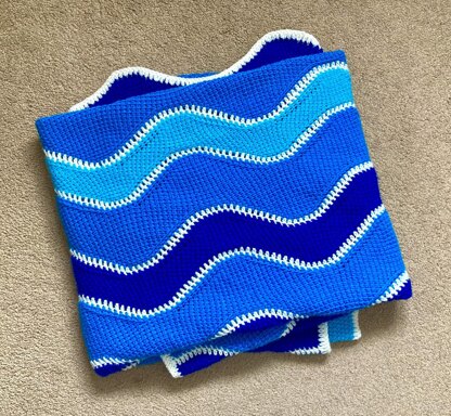 Tunisian ripple blanket by HueLaVive