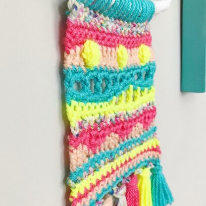 Neon Waves Mini Wall Hanging