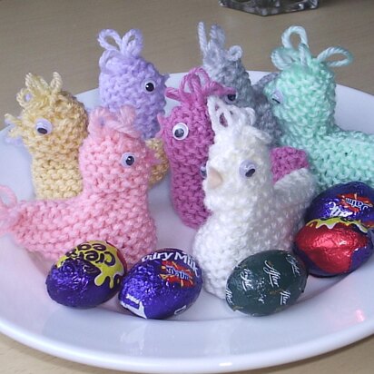 PDF download Easter baby chicks DK knitting pattern chocolate mini eggs cover