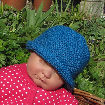 Baby Simple Garter Stitch Roll Brim Beanie Hat