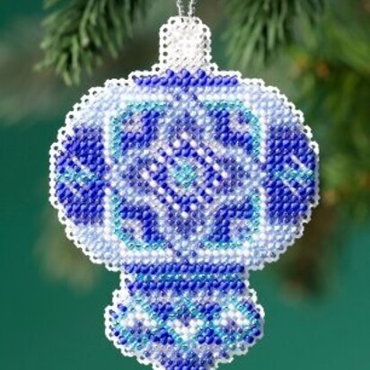 Mill Hill Beaded Holiday - Azure Medallion Beaded Ornament - 2.5inx3.25in