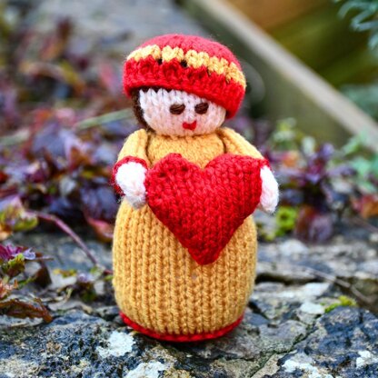 Valentine's Heart Doll Knitting Pattern - Toy Knitting Pattern