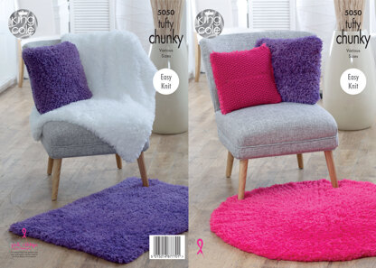 Blankets, Cushions & Rugs in King Cole Tufty Chunky - 5050 - Leaflet