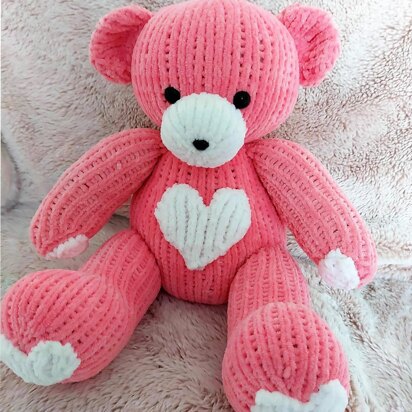 Heart Motif Teddy Bear Soft Toy 35cm LH035
