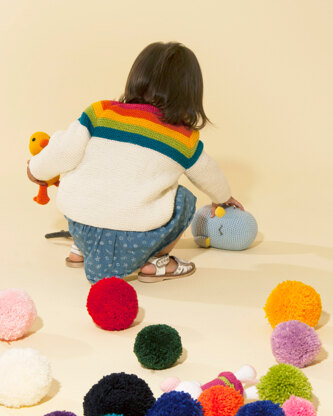 Rainbow Cardigan - Free Knitting Pattern in Paintbox Yarns Simply Aran