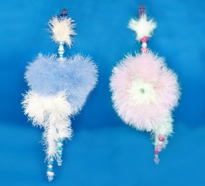 Fluffy Pram Charms 1, heart and flower