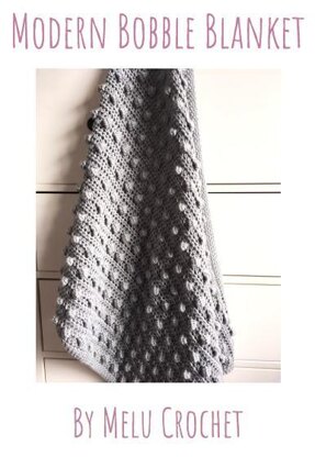 Easy and Quick Modern Bobble Blanket pattern by Melu Crochet