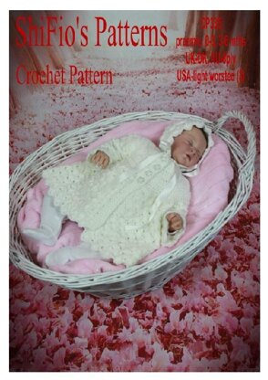 Crochet Pattern baby jacket an hat UK & USA Terms  #335