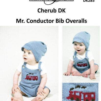 Mr. Conductor Bib Overalls Set in Cascade Cherub DK - DK285