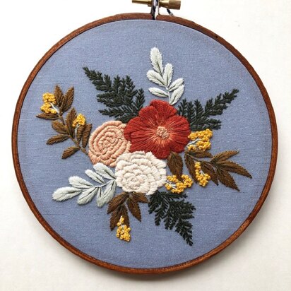 Hoffelt and Hooper Violet Olivia - Blue Embroidery Kit - 6in