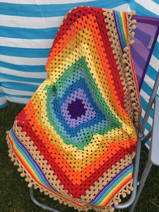 Over The Rainbow Granny Square Blanket