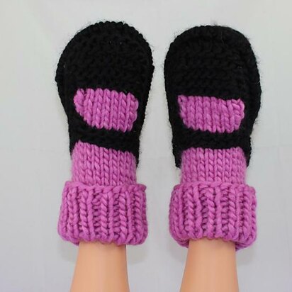 Adult Superfast Rib Cuff Sock Slippers - knitting pattern